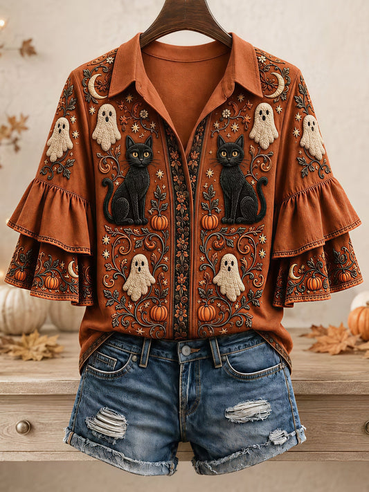 Women's Halloween Print Shirt