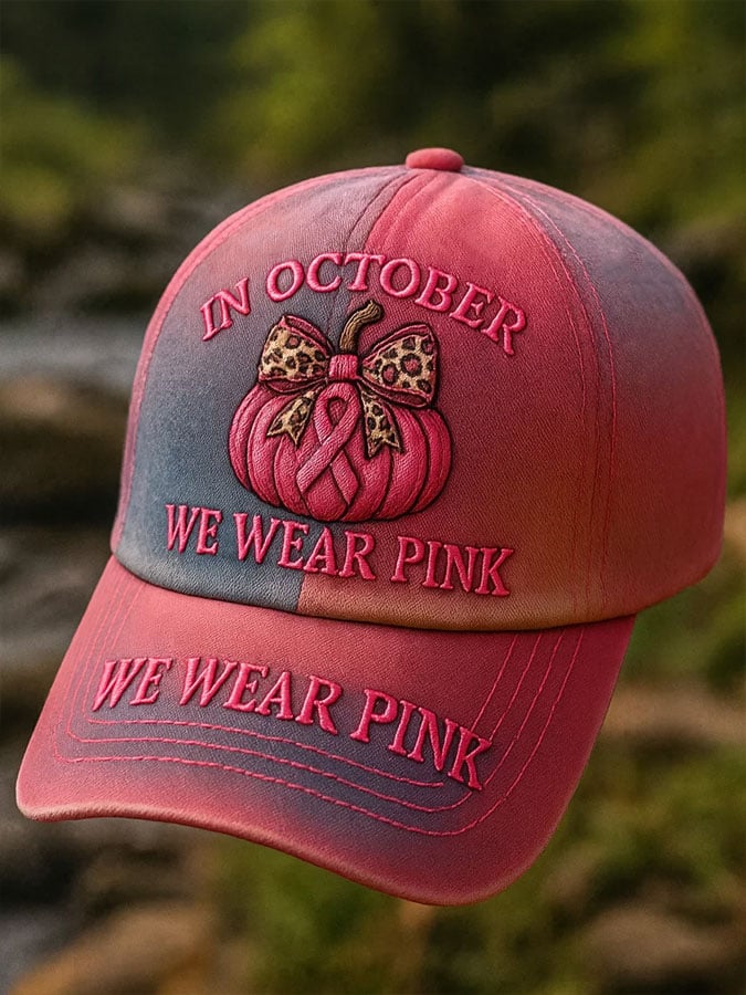 Unisex Breast Cancer Print Casual Hat
