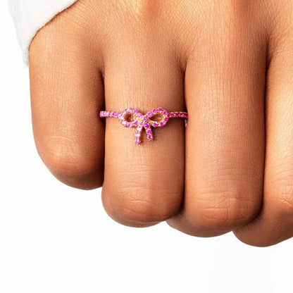 S925 Raise Awareness Of Breast Cancer Pink Ribbon Ring