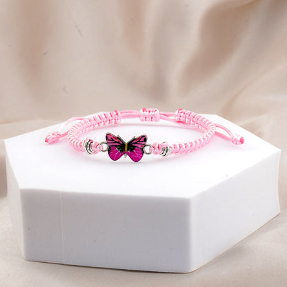 Breast Cancer Awareness Butterfly Bracelet