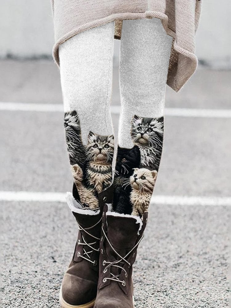 Women's Cat Knit Leggings