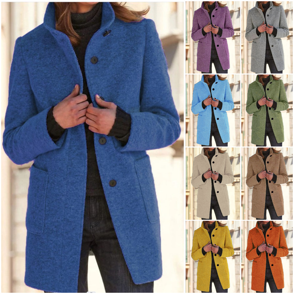 🔥Hot Sale🔥 Casual Vintage Oversized Lapel Button Long Coat