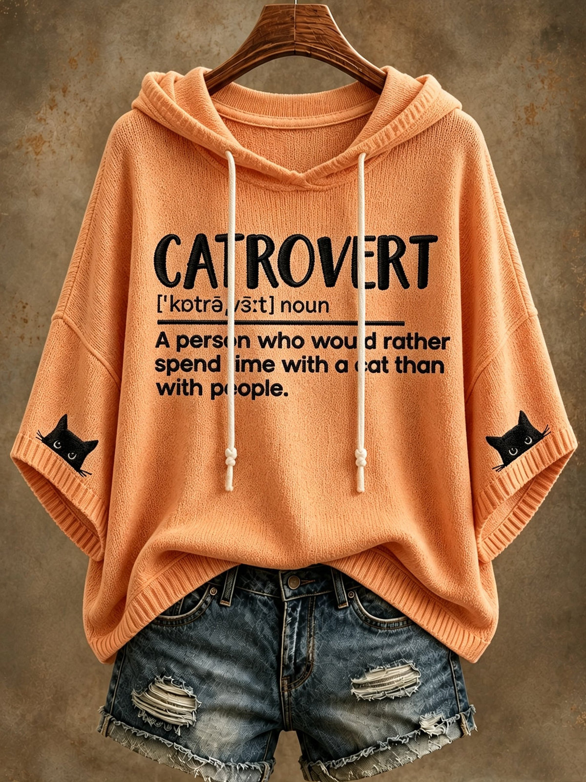 Women's Healing Cat Hooded Top