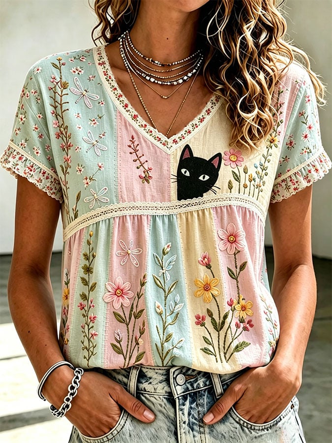 Women's Casual Print Short-Sleeve T-Shirt