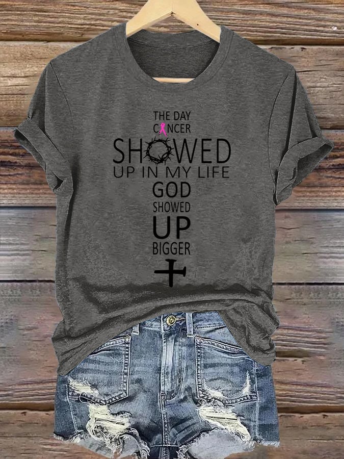 Women's  GOD SHOWED UP BIGGER  Print T-Shirt