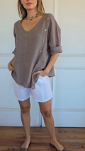 2026 Women's Linen-Cotton Blend Button-Up Top