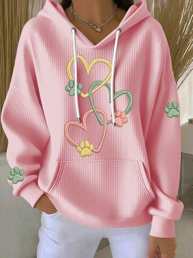 Women's Cute Cat Paws Print Casual Sweatshirt