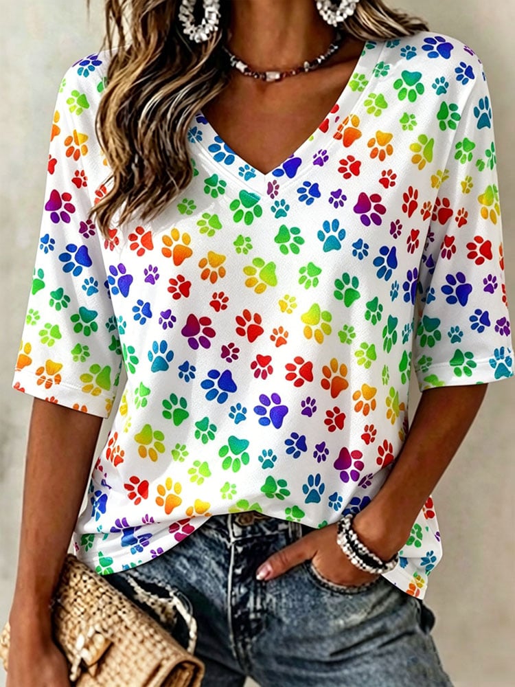 Women's Rainbow Pride Month Print T-Shirt