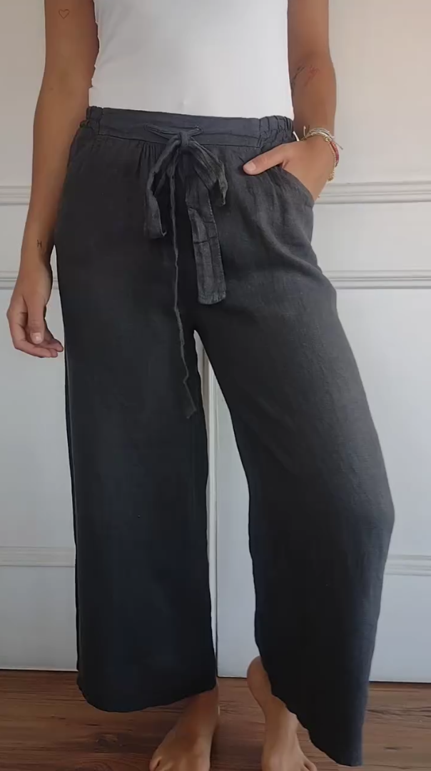 Women's Casual Cotton Linen Pants With Pocket