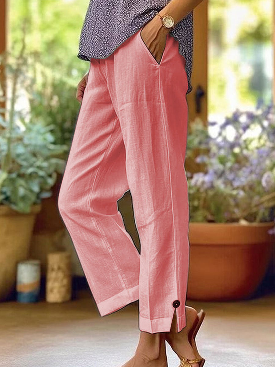 Women's cotton and linen loose casual pants