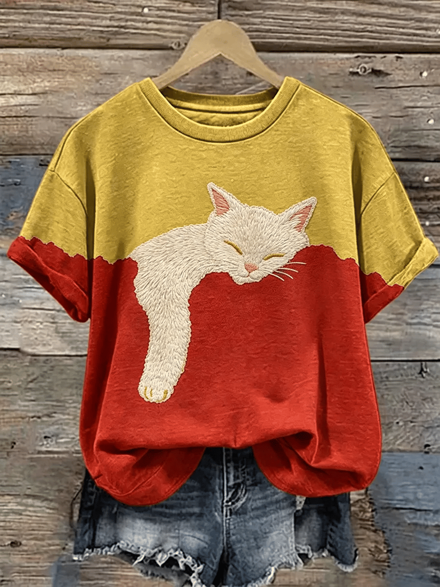 Women's Animal Cat Print Casual T-shirt