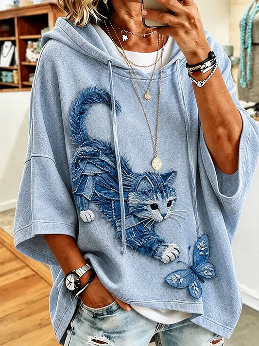 Women's Cat Art Print Hoodie