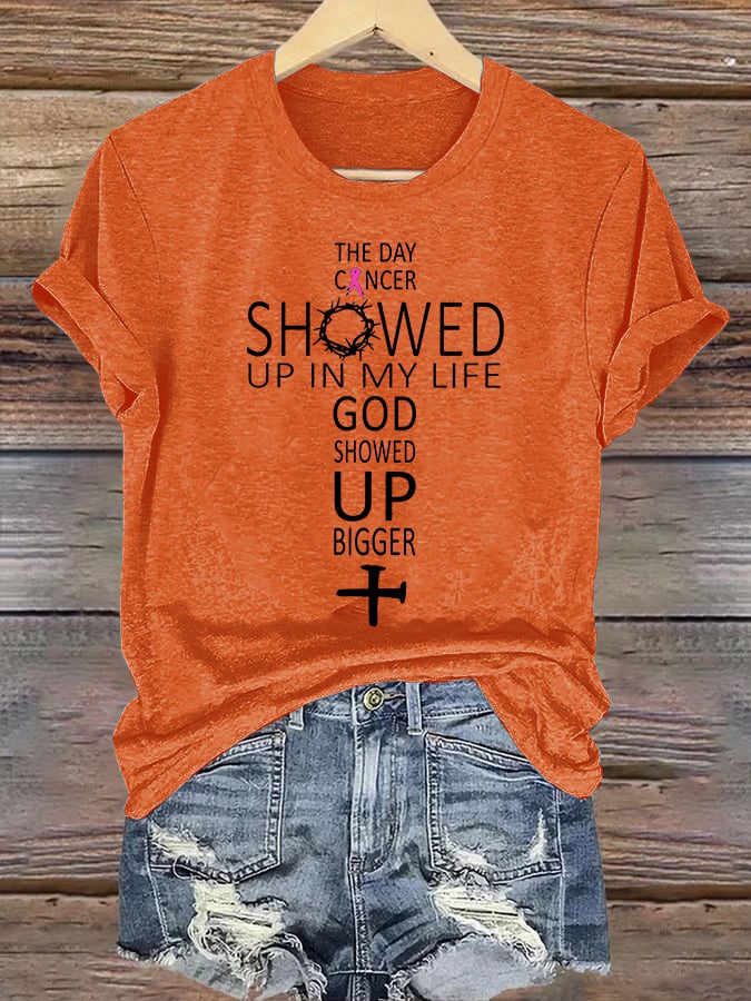 Women's  GOD SHOWED UP BIGGER  Print T-Shirt