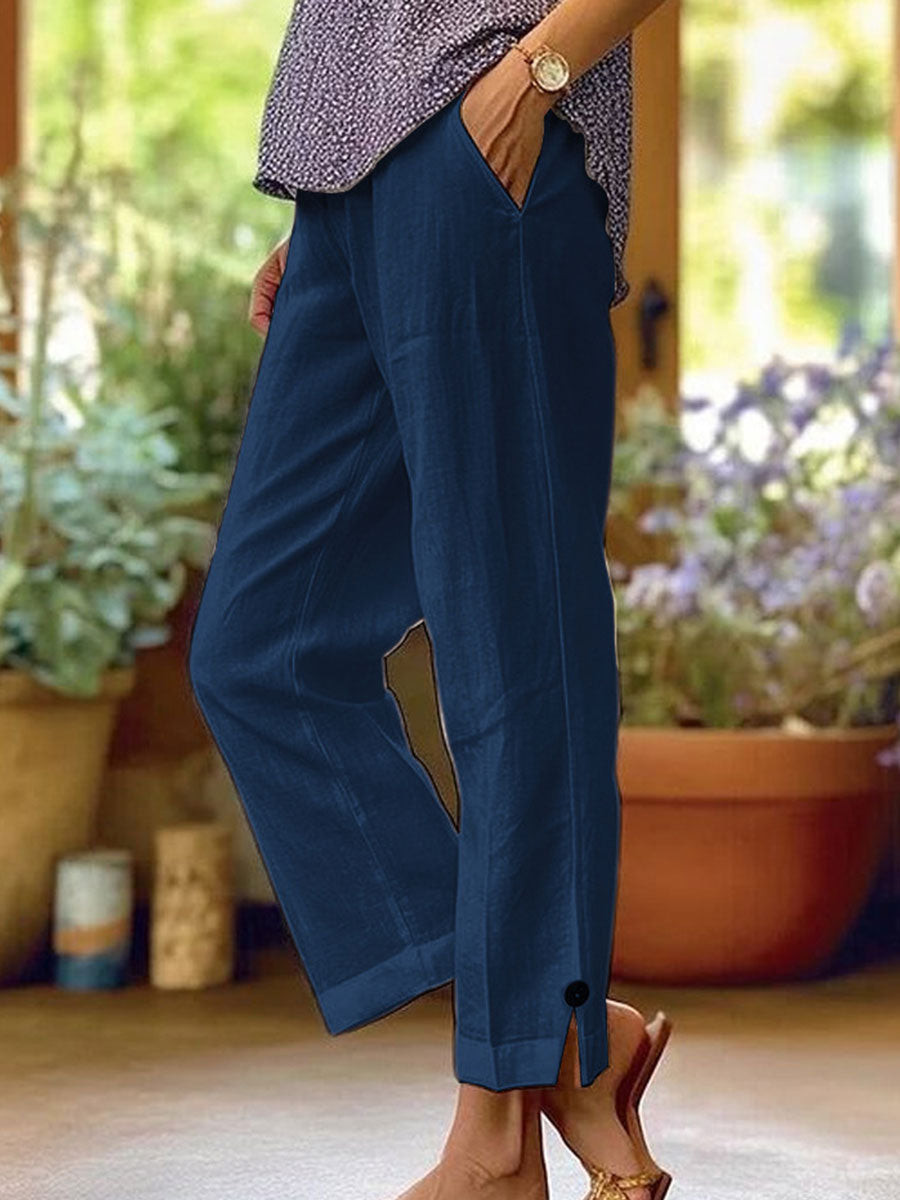 Women's cotton and linen loose casual pants