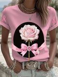 Women's Breast Cancer Awareness Print T-Shirt