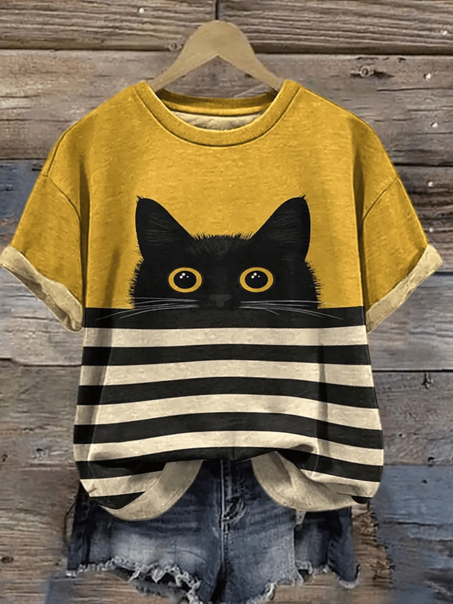 Women's Animal Cat Print Casual T-shirt