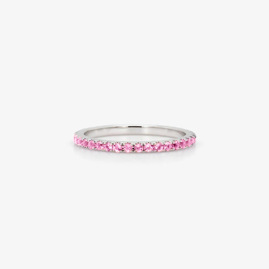 Breast Cancer Awareness Pink Half Eternity Ring