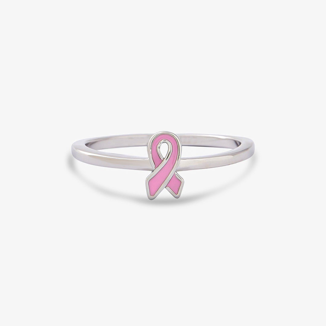 Breast Cancer Awareness- Pink ribbon thin Ring