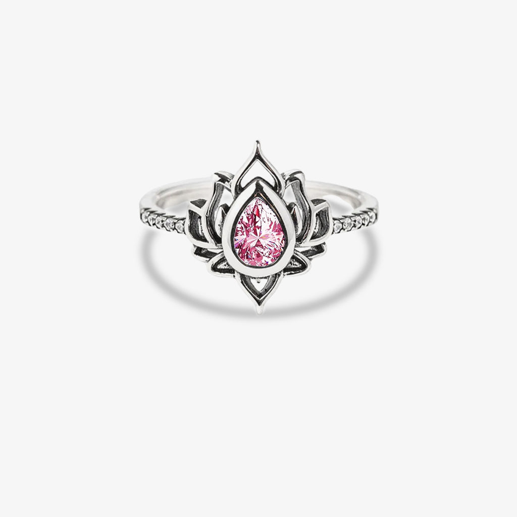 I Wear Pink For Myself To Defeat Breast Cancer pink Lotus Flower Rings