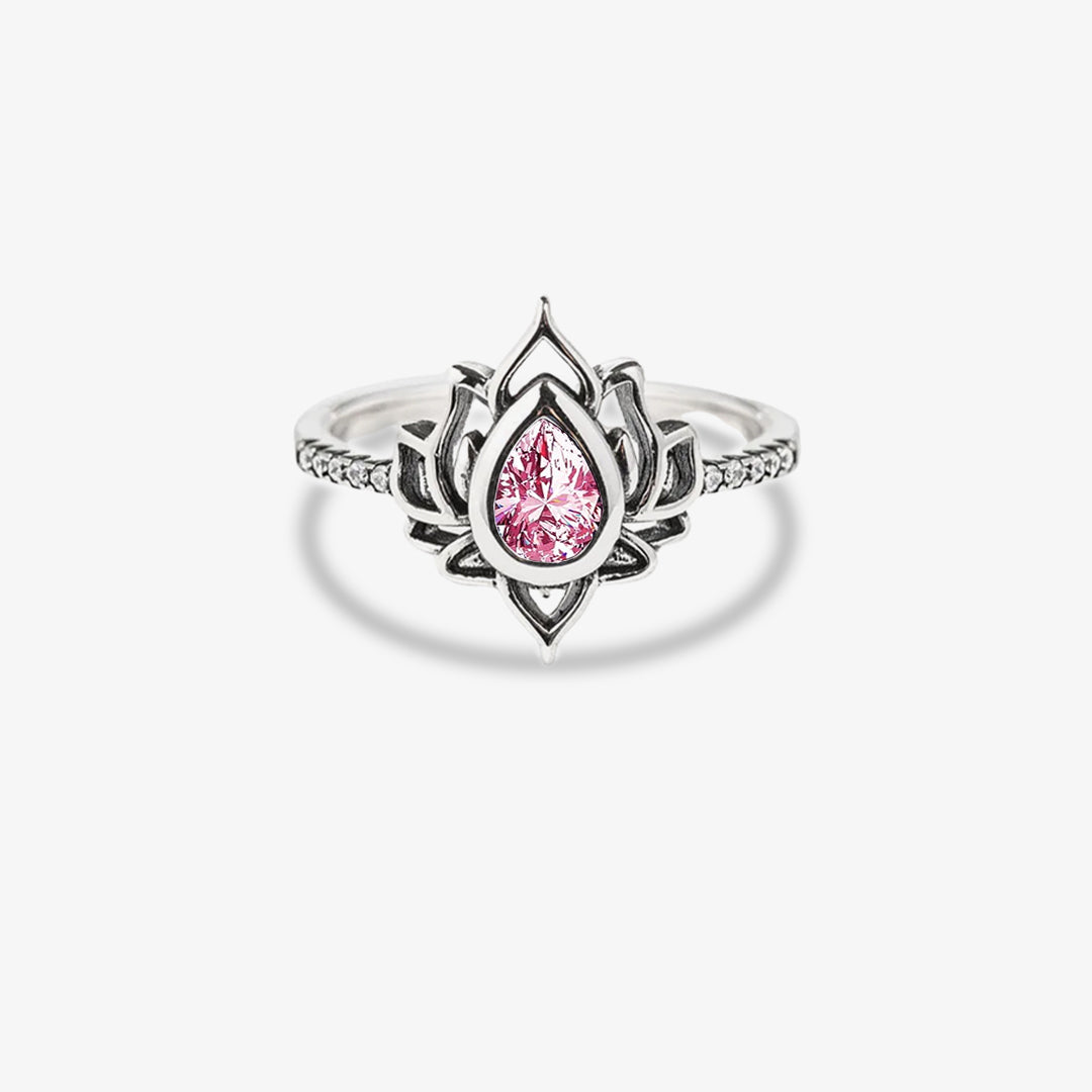 I Wear Pink For Myself To Defeat Breast Cancer pink Lotus Flower Rings