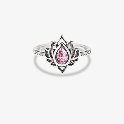 I Wear Pink For Myself To Defeat Breast Cancer pink Lotus Flower Rings
