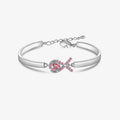 Breast Cancer Awareness Pink Heart Ribbon Bracelet