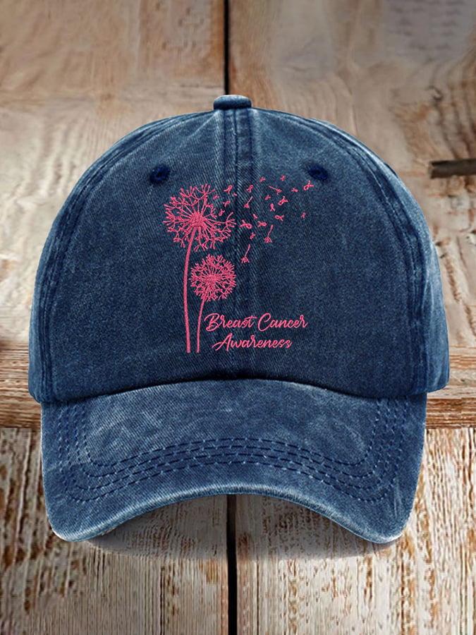 Retro Breast Cancer Awareness Print Baseball Cap