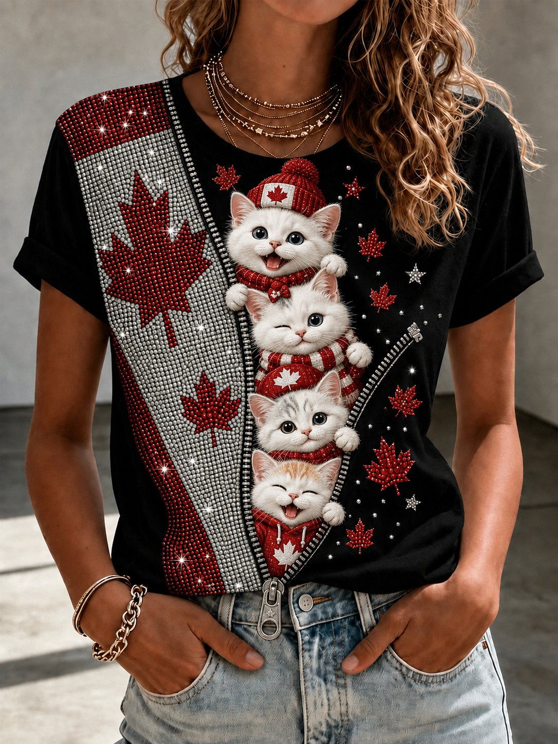 Women's Canadian Animal Print T-shirt