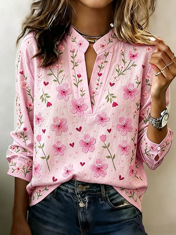 Women's Pink Plaid Casual Shirt