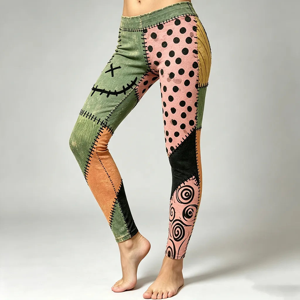 Women's Halloween Color Block Casual Leggings