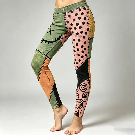 Women's Halloween Color Block Casual Leggings