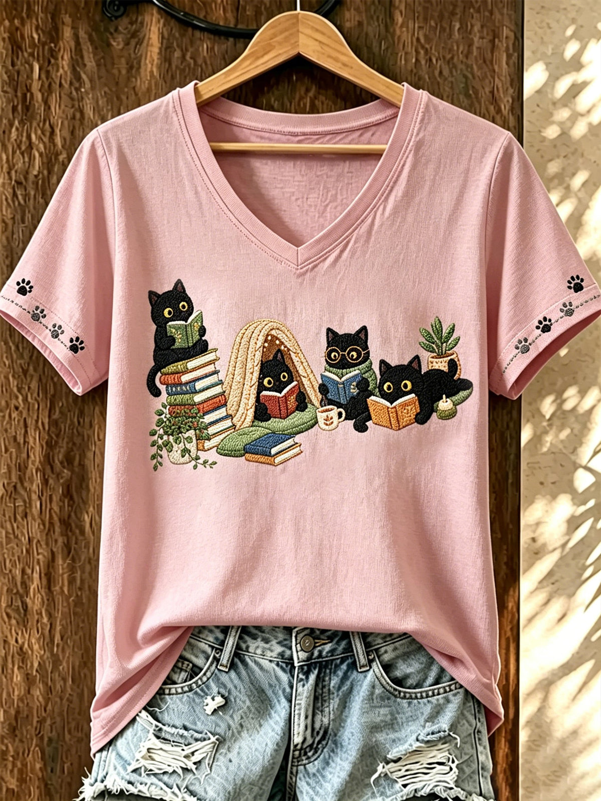 Women's Cat-Print Top
