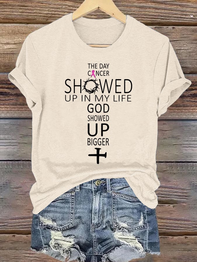 Women's  GOD SHOWED UP BIGGER  Print T-Shirt