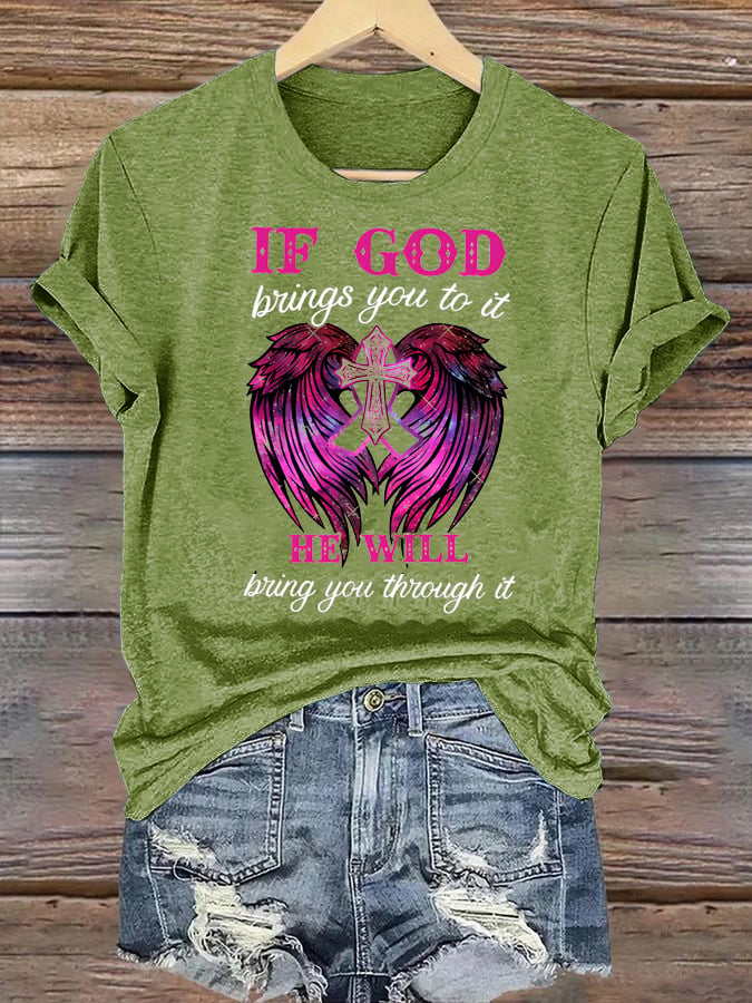 Women's  Faith & Strength: 'My God Is Stronger Than Breast Cancer' T-Shirt