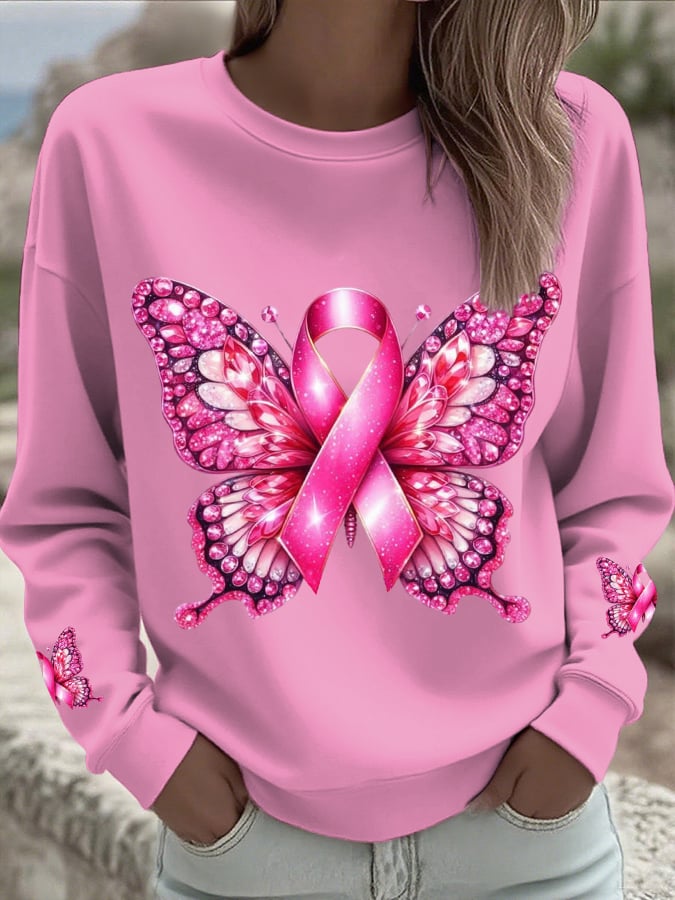 Women's Breast Cancer Pink Print Top