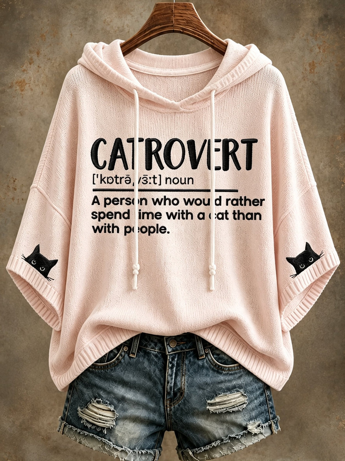 Women's Healing Cat Hooded Top