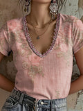 Women's Pink Art Printed T-Shirt