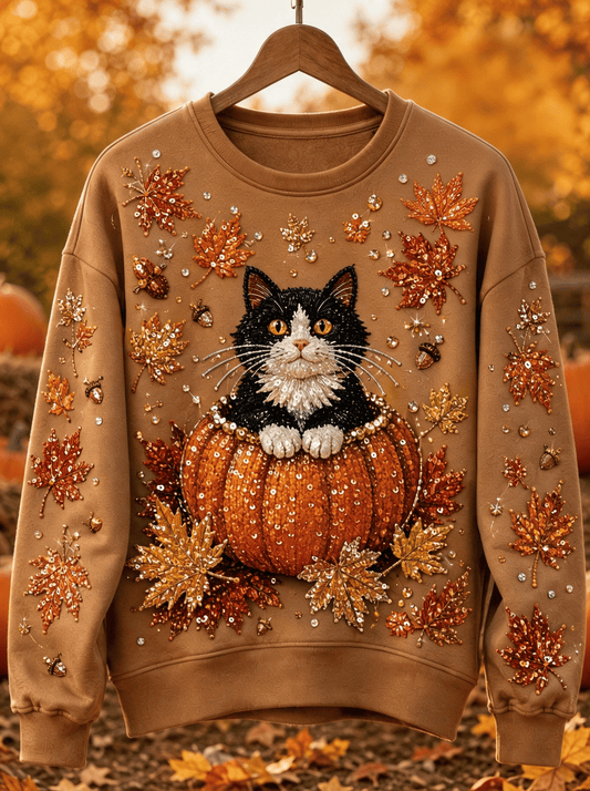 Women's Autumn Casual Animal Print Crewneck Sweatshirt