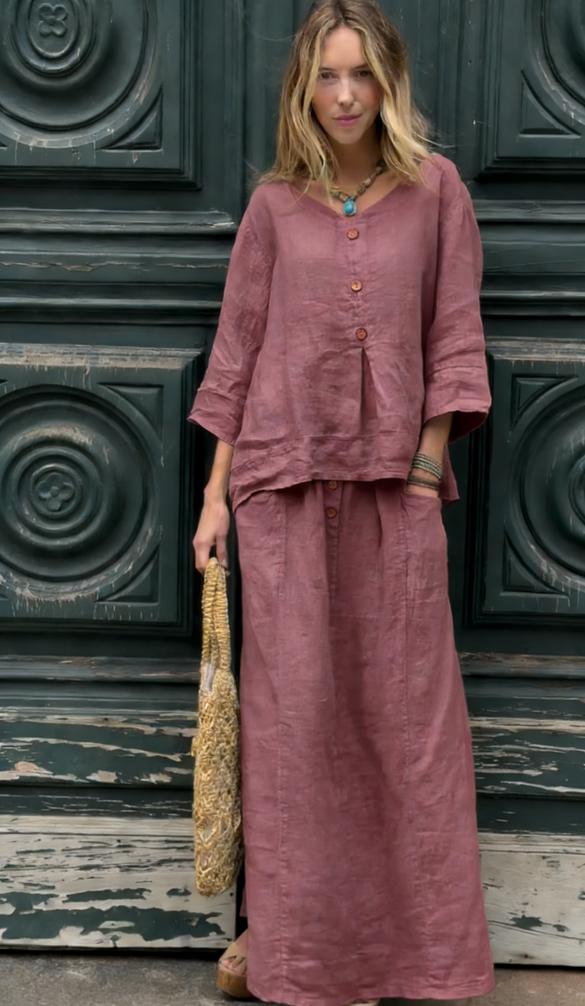 Women's Timeless Linen Two-Piece Outfit