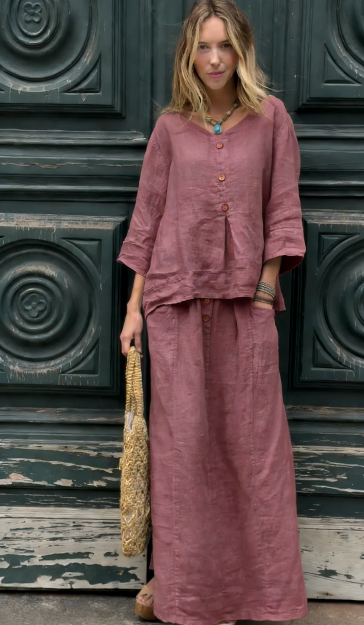 Women's Timeless Linen Two-Piece Outfit