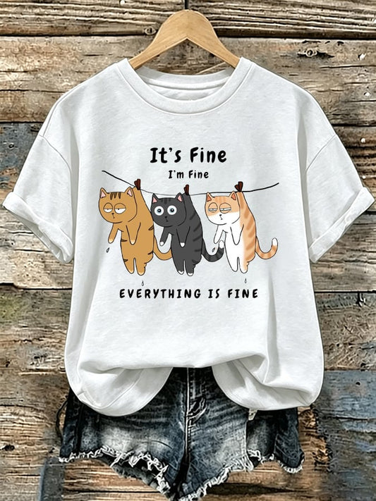 Women's “It's Fine I'm Fine Everything Is Fine” Casual T-Shirt