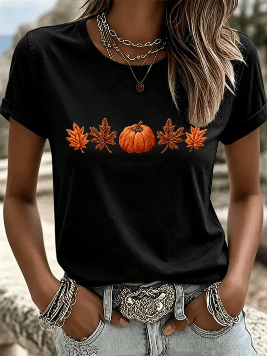 Women'S Casual Pumpkin Print Autumn Top