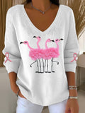 Women's Breast Cancer Print Long Sleeve Top