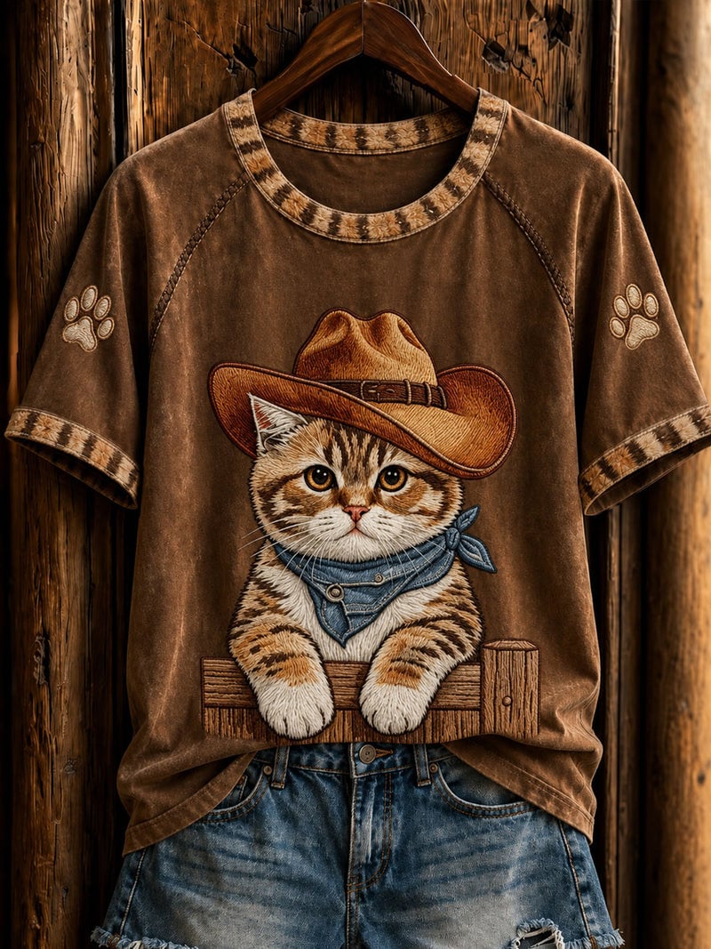 Women Casual Vintage Animal Print T-Shirt