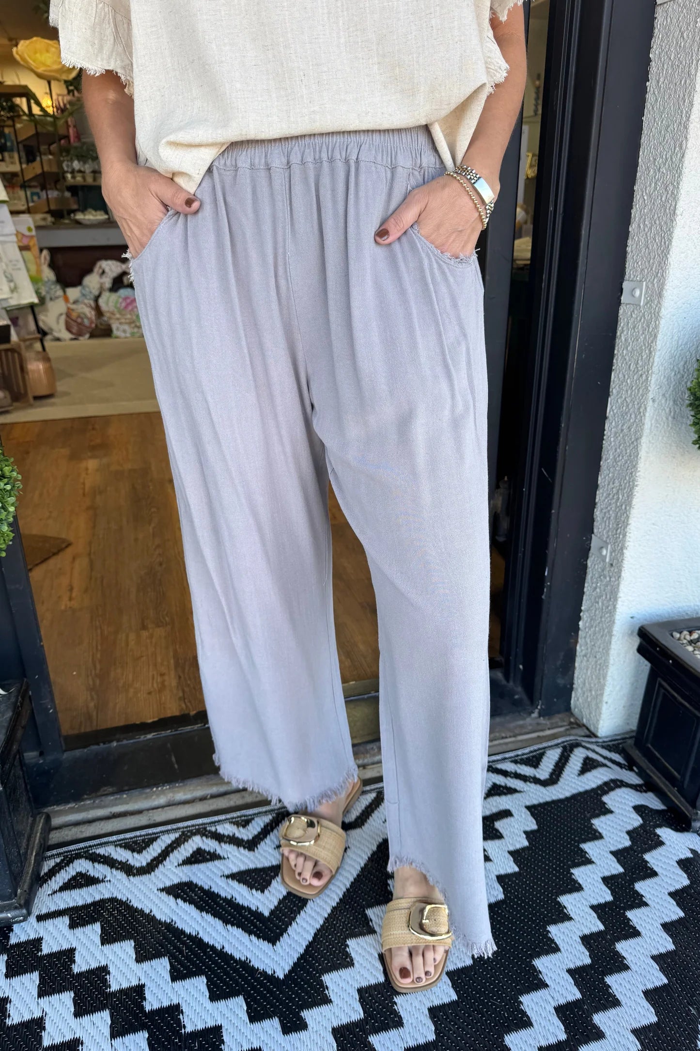 Soft Cotton Linen Cropped Pants