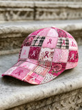 Unisex Breast Cancer Awareness Patchwork Print Hat