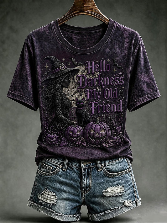 Women's Halloween Witch Print T-shirt
