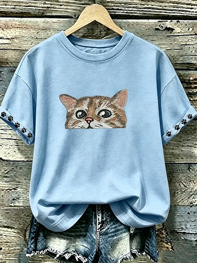 Women's Animal Cat Print Casual T-shirt