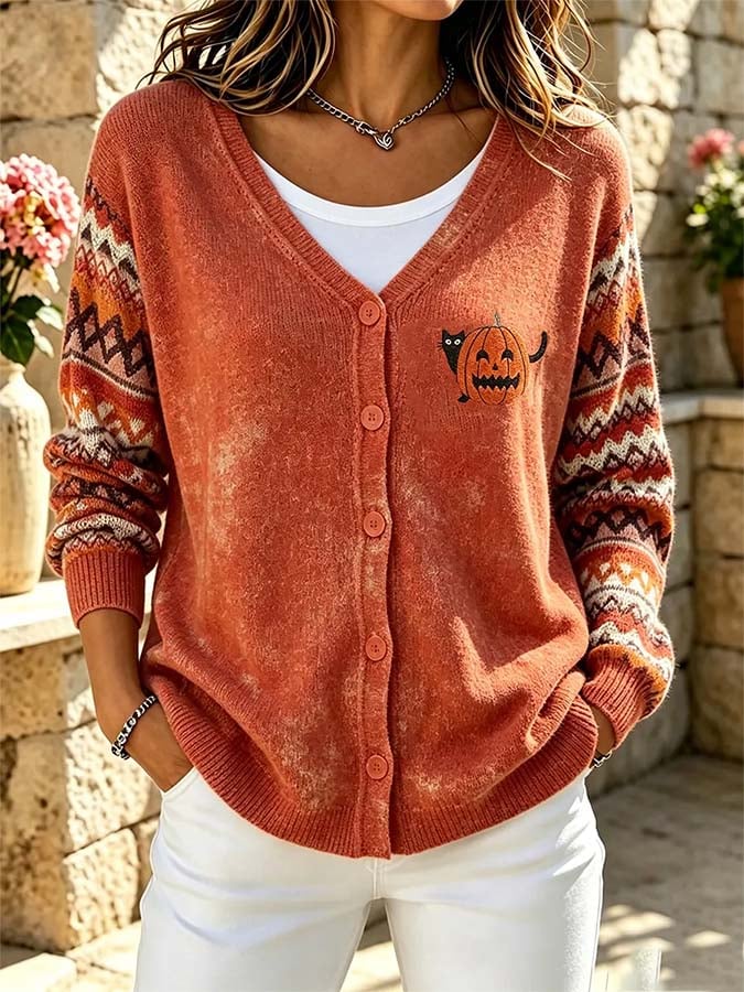 Women'S Casual Printed Cardigan