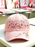 Pink Plaid Print Cap